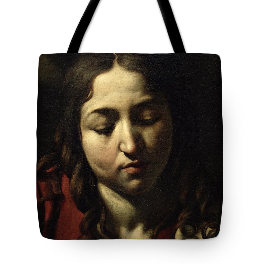 Cleophas Tote Bag featuring the painting The Supper at Emmaus by Michelangelo Merisi da Caravaggio