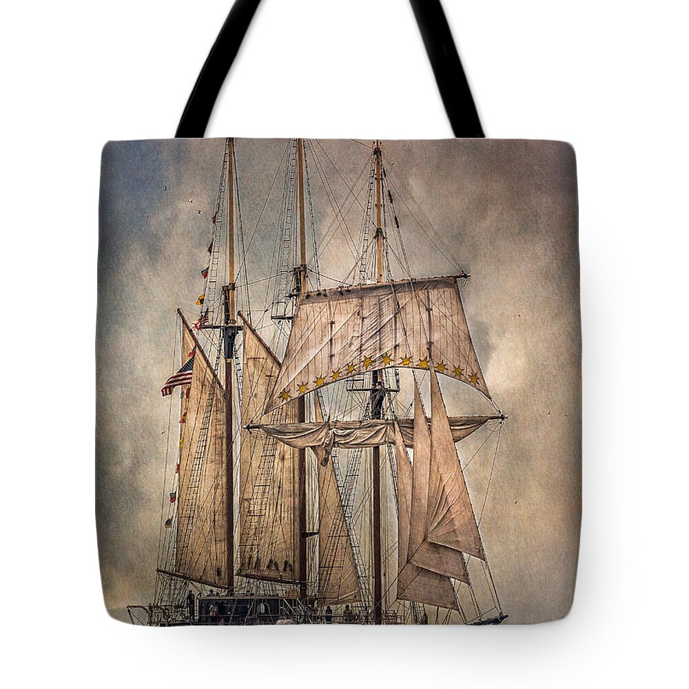 Boats Tote Bag featuring the photograph The Tall Ship Peacemaker by Dale Kincaid