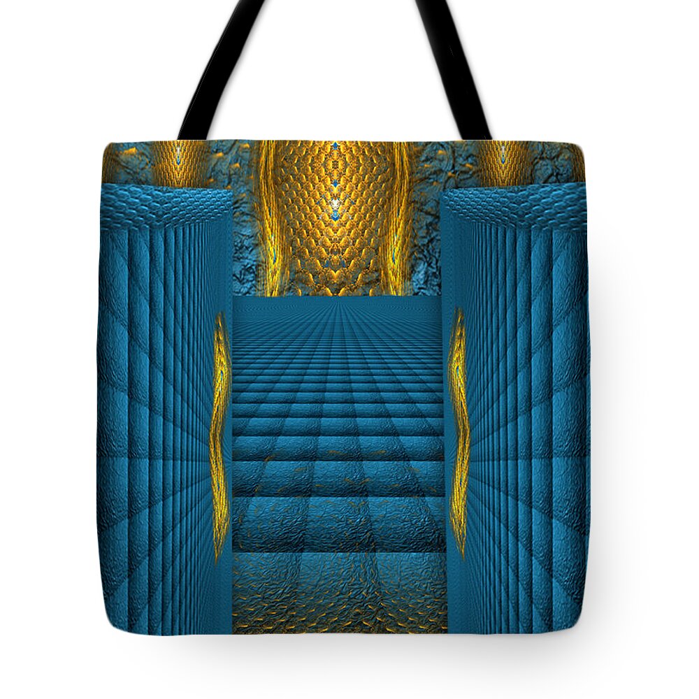 The-temple-in-my-heart Tote Bag featuring the digital art The Temple in my heart - spiritual art by RGiada by Giada Rossi