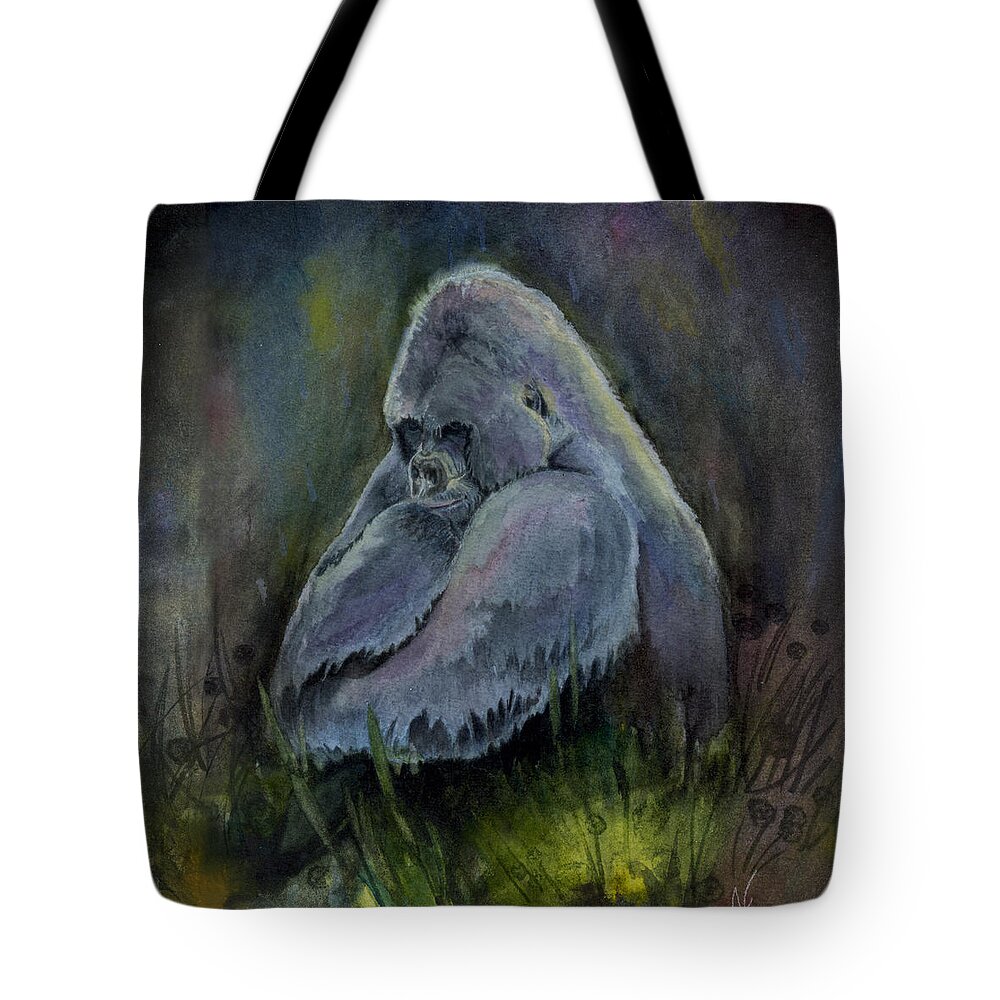 Portrait Tote Bag featuring the painting The Thinker by Norman Klein