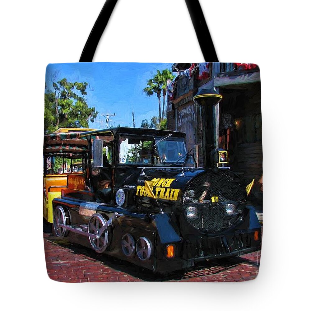 Trolley Tote Bag featuring the photograph The Trolley by Peggy Hughes
