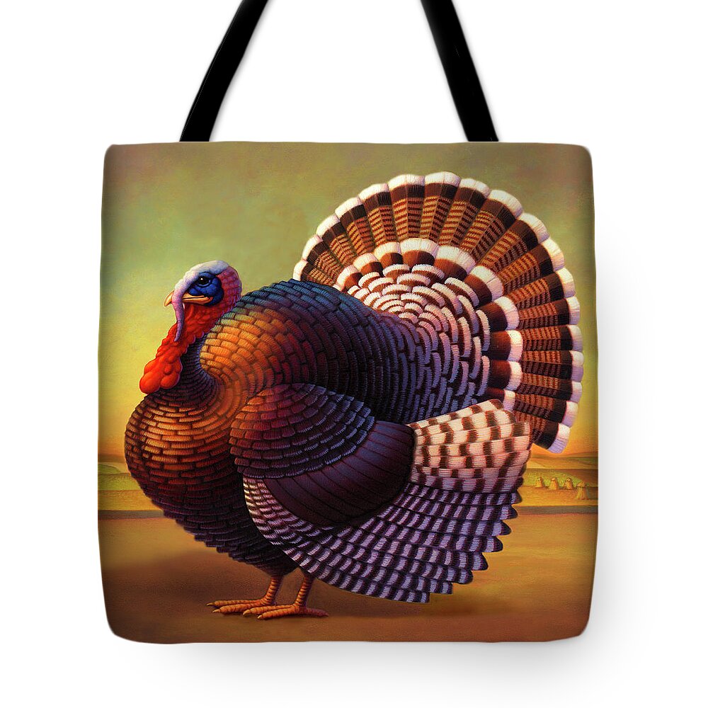  Turkey Tote Bag featuring the painting The Turkey by Robin Moline