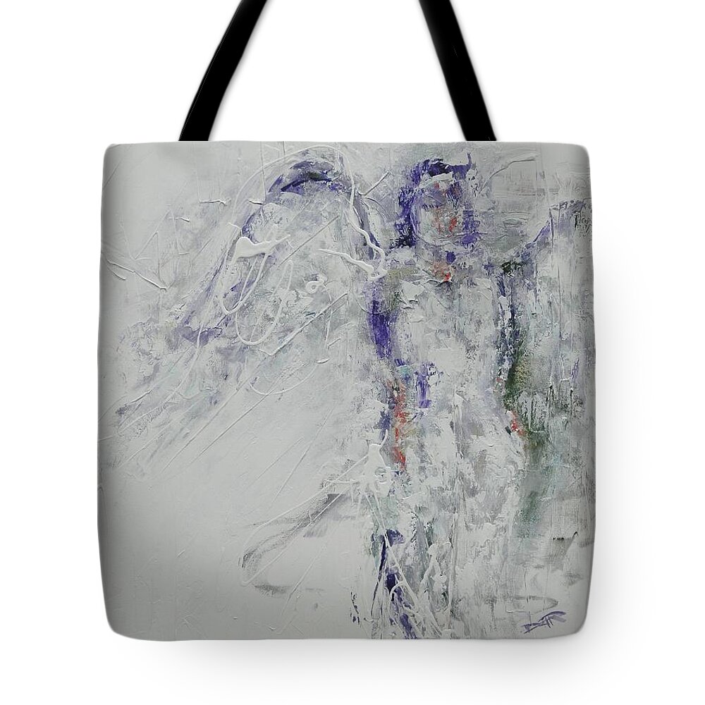 Angel Tote Bag featuring the painting The Unseen Visitor by Dan Campbell