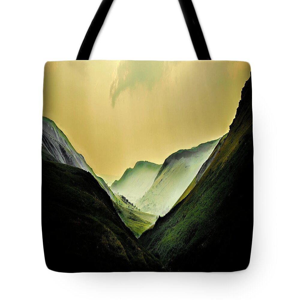 Scenics Tote Bag featuring the photograph The Valley by Www.peterjuerges.co.uk