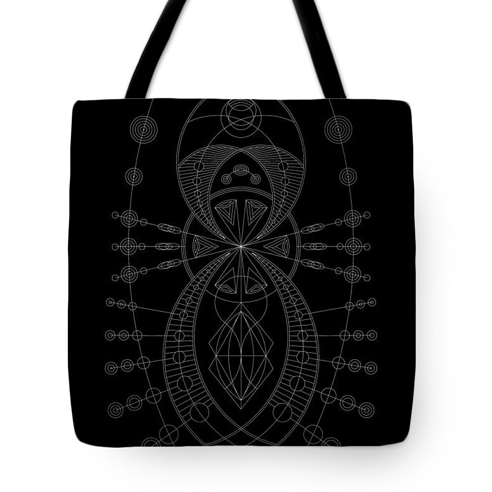 Relief Tote Bag featuring the digital art The Visitor Inverse by DB Artist