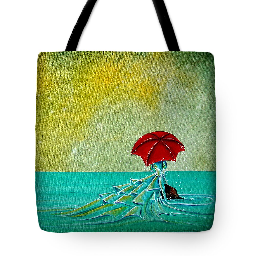 Ocean Tote Bag featuring the painting The Watchful Seas by Cindy Thornton