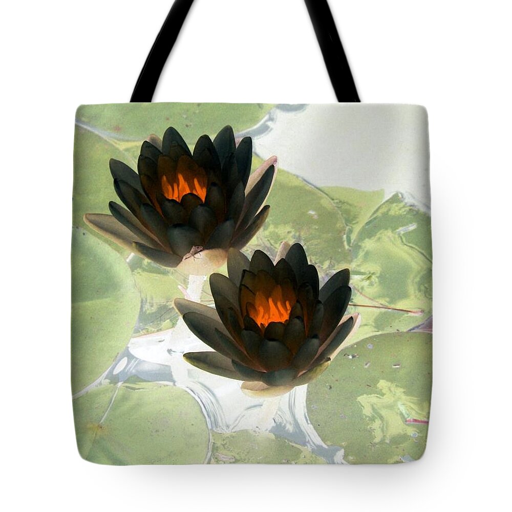 Water Lilies Tote Bag featuring the photograph The Water Lilies Collection - PhotoPower 1040 by Pamela Critchlow