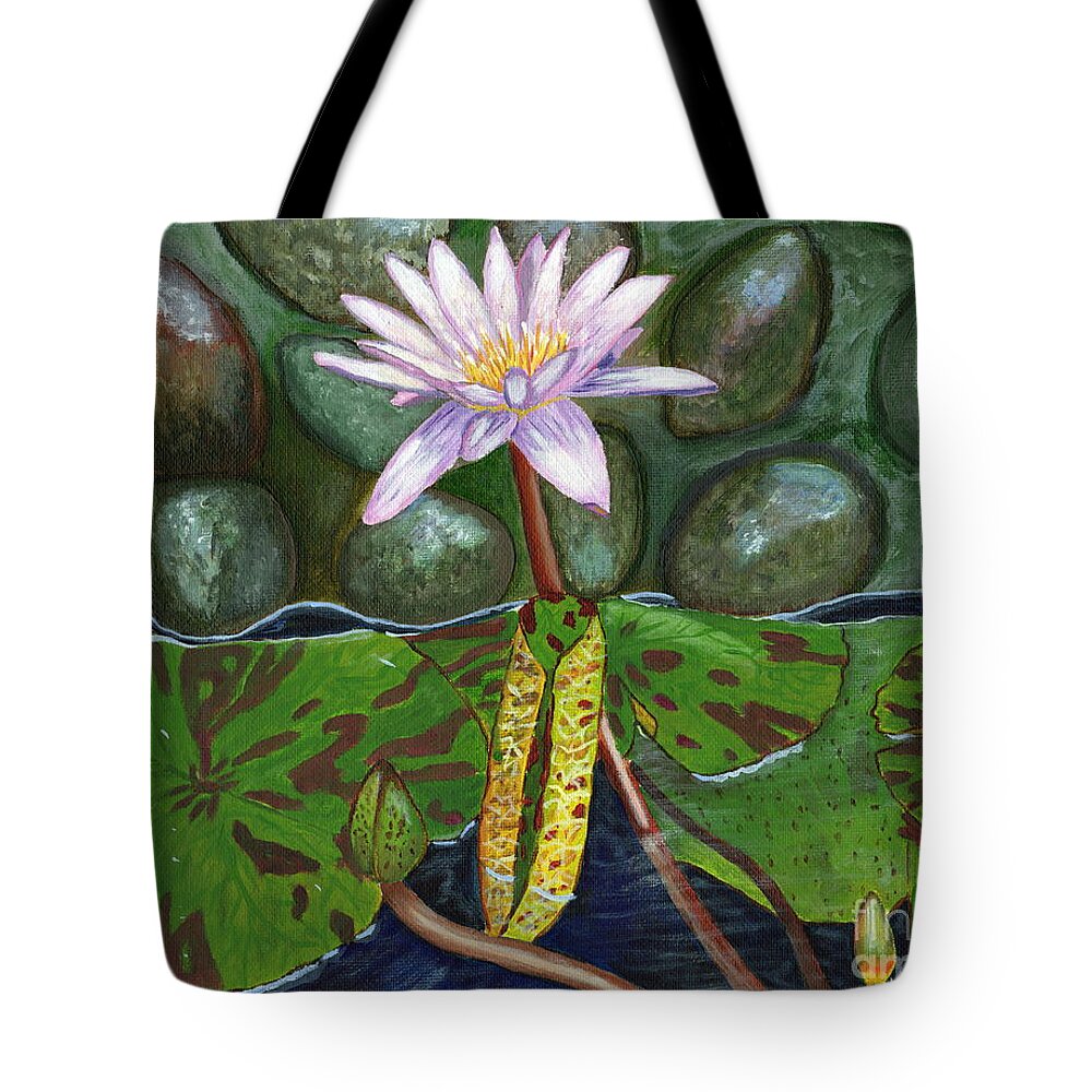 Nature Tote Bag featuring the painting The Waterlily by Laura Forde