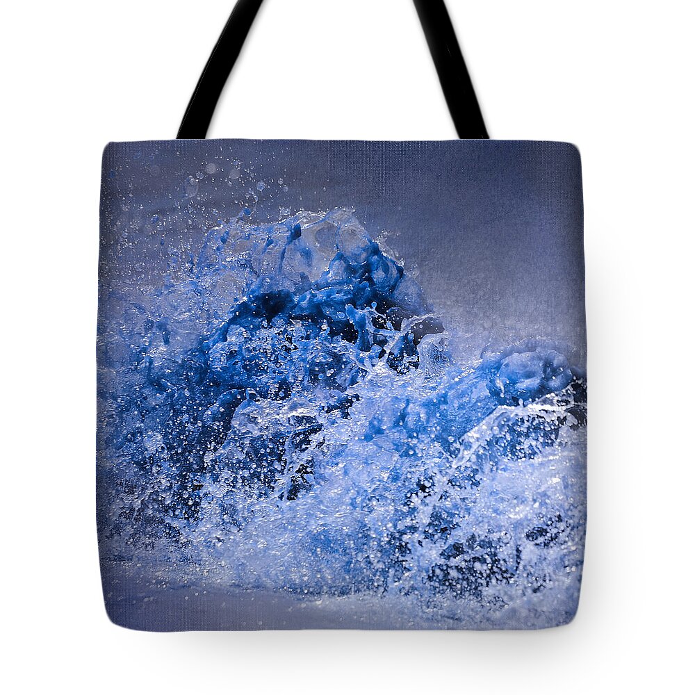 Abstract Nature Art Tote Bag featuring the photograph The Wave - Blue Water Scene by Jai Johnson