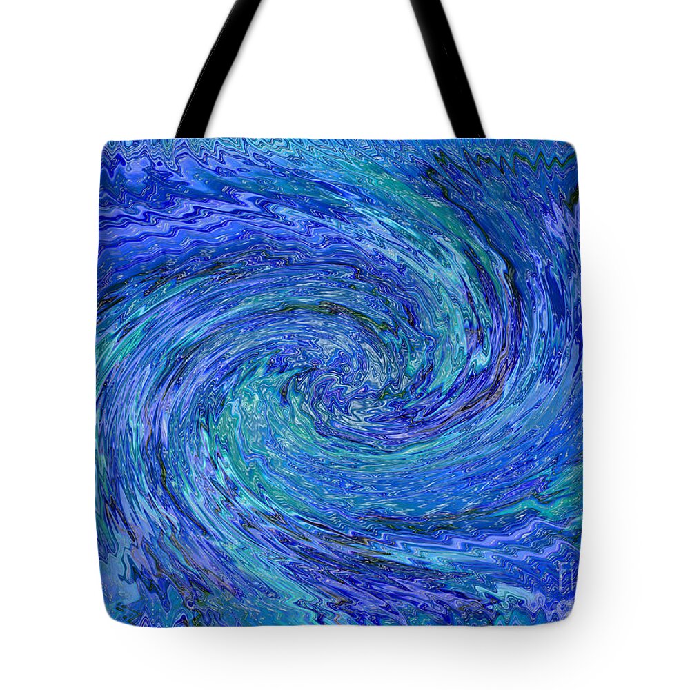 Abstract Tote Bag featuring the digital art The Wave by Carol Groenen