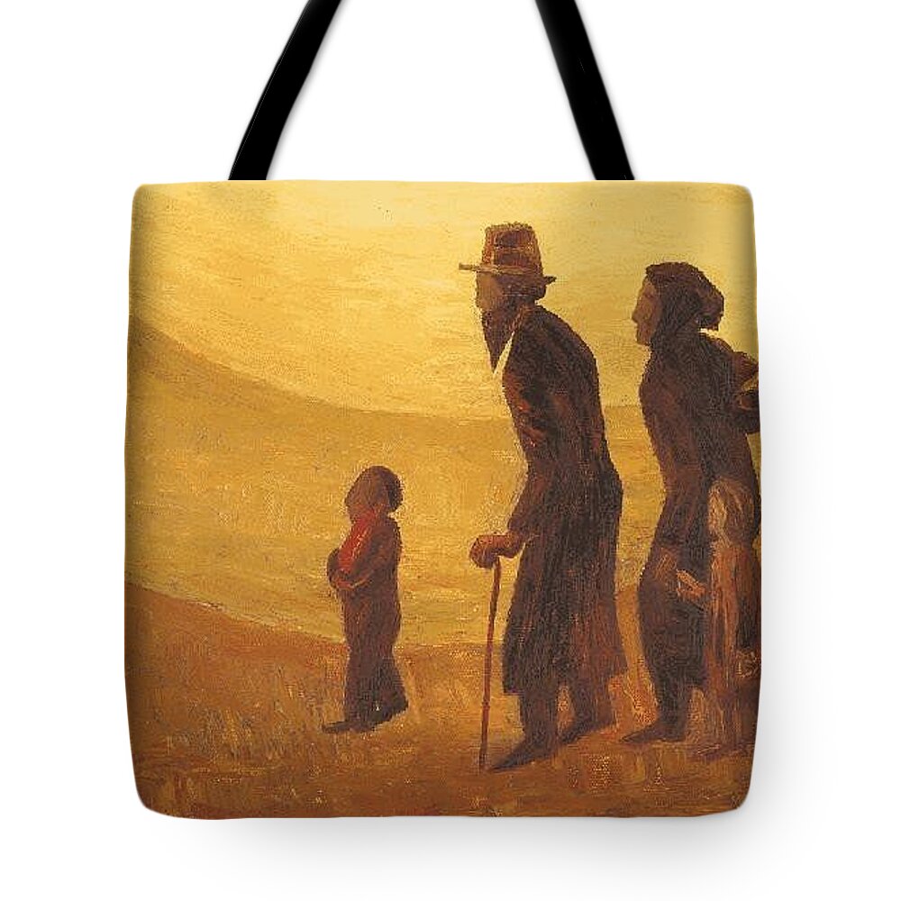 Wholesale Tote Bag featuring the painting The Way - Aliyah by Israel Tsvaygenbaum