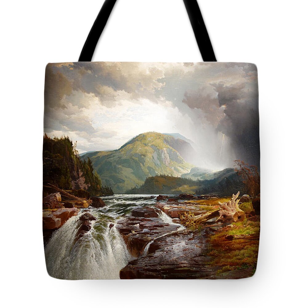 Thomas Moran Tote Bag featuring the painting The Wilds of Lake Superior by Thomas Moran