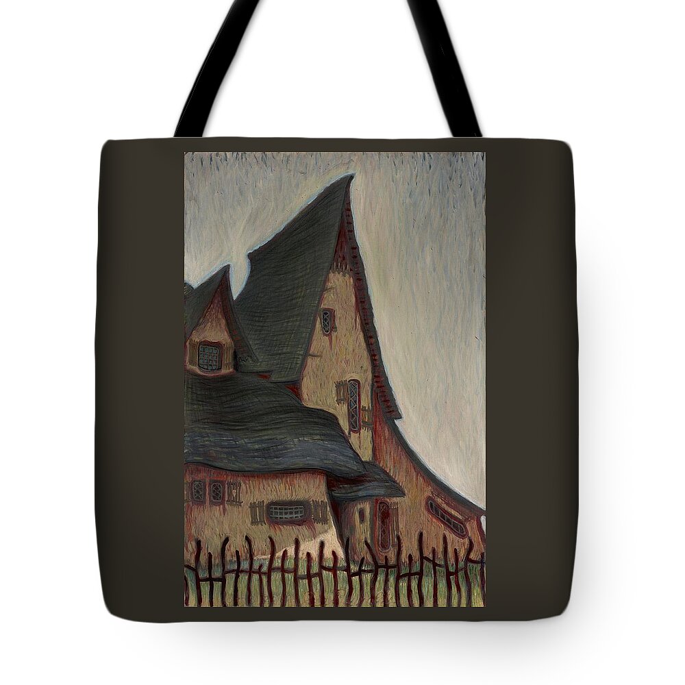  Beverly Hills Tote Bag featuring the painting The Witches House by John Reynolds