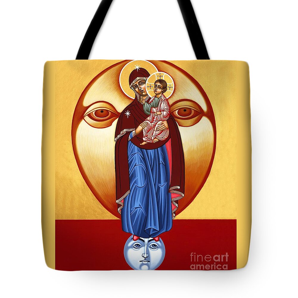 The Woman Clothed With The Sun Tote Bag featuring the painting The Woman Clothed With the Sun 099 by William Hart McNichols