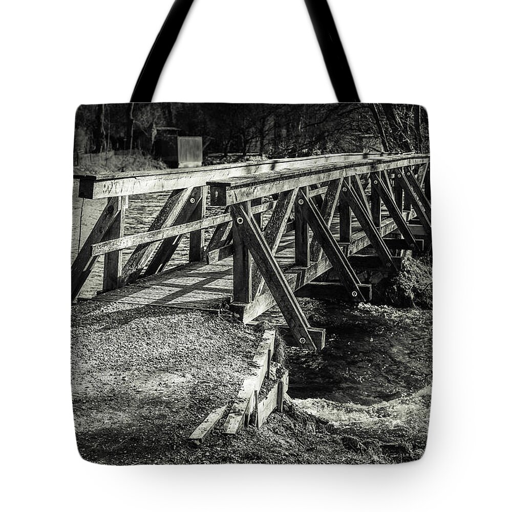 Amper Tote Bag featuring the photograph The Wooden Bridge by Hannes Cmarits