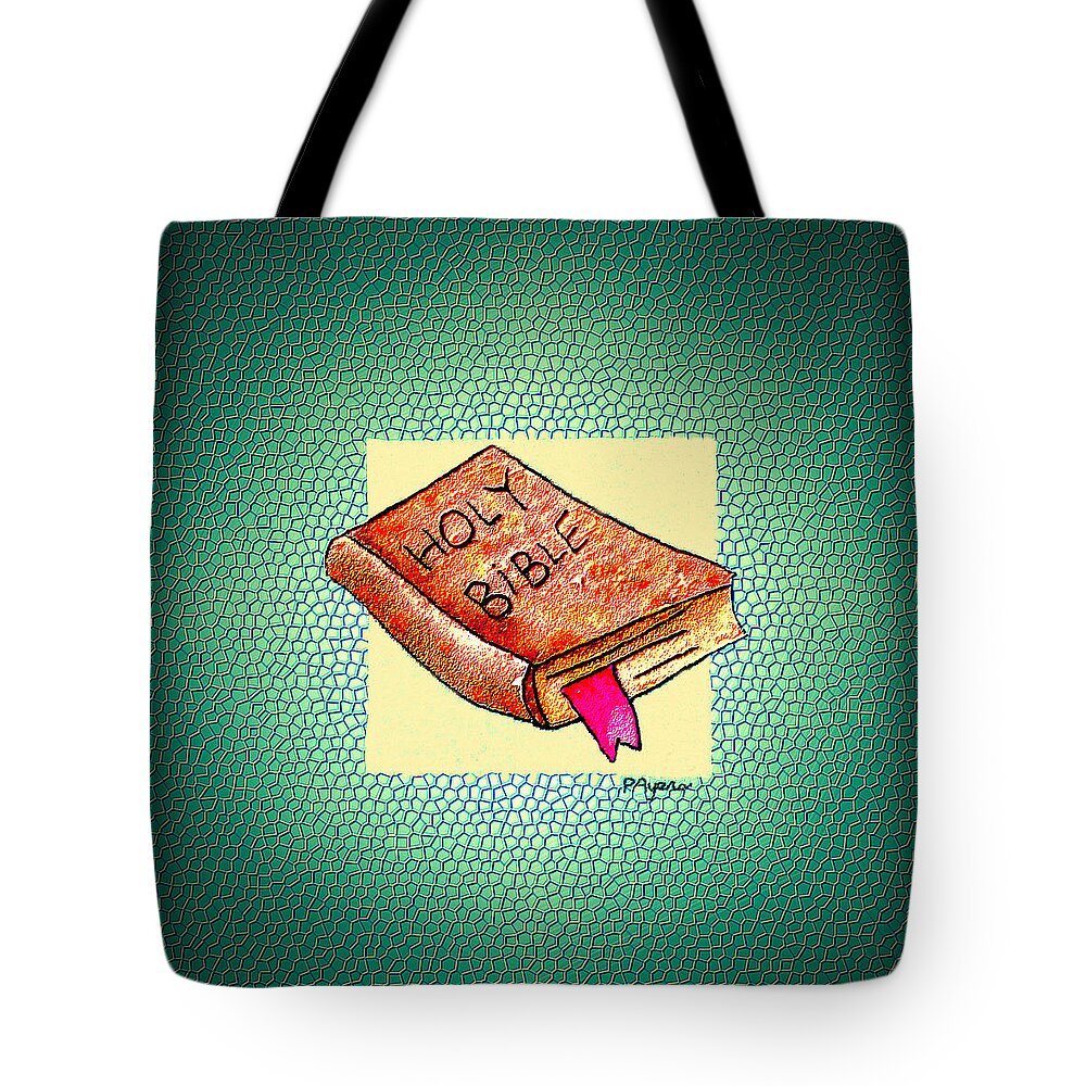 Watercolor Tote Bag featuring the painting The Word by Paula Ayers
