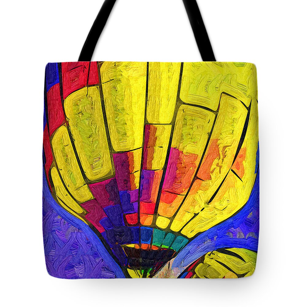 Hot-air Tote Bag featuring the digital art The Yellow Balloon by Kirt Tisdale