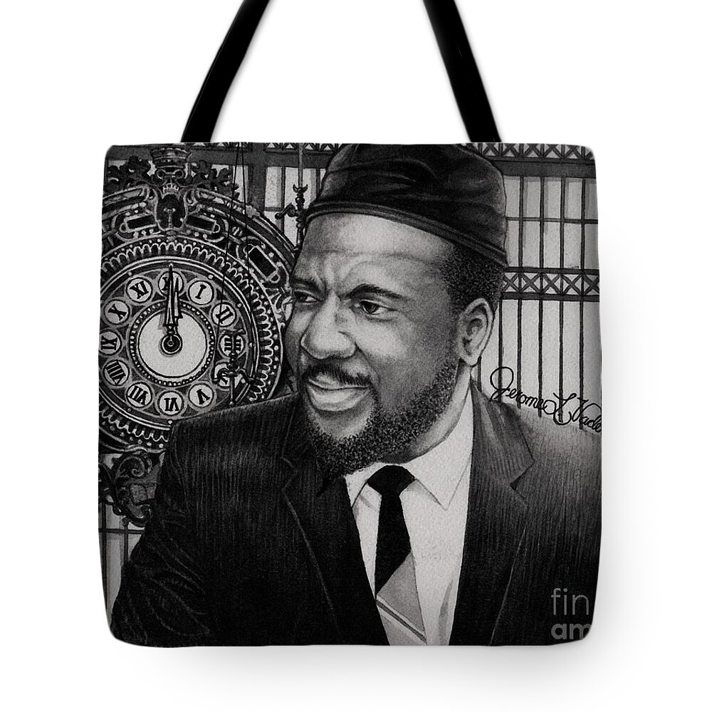 Jazz Tote Bag featuring the painting Jazz Thelonious Monk by JL Vaden