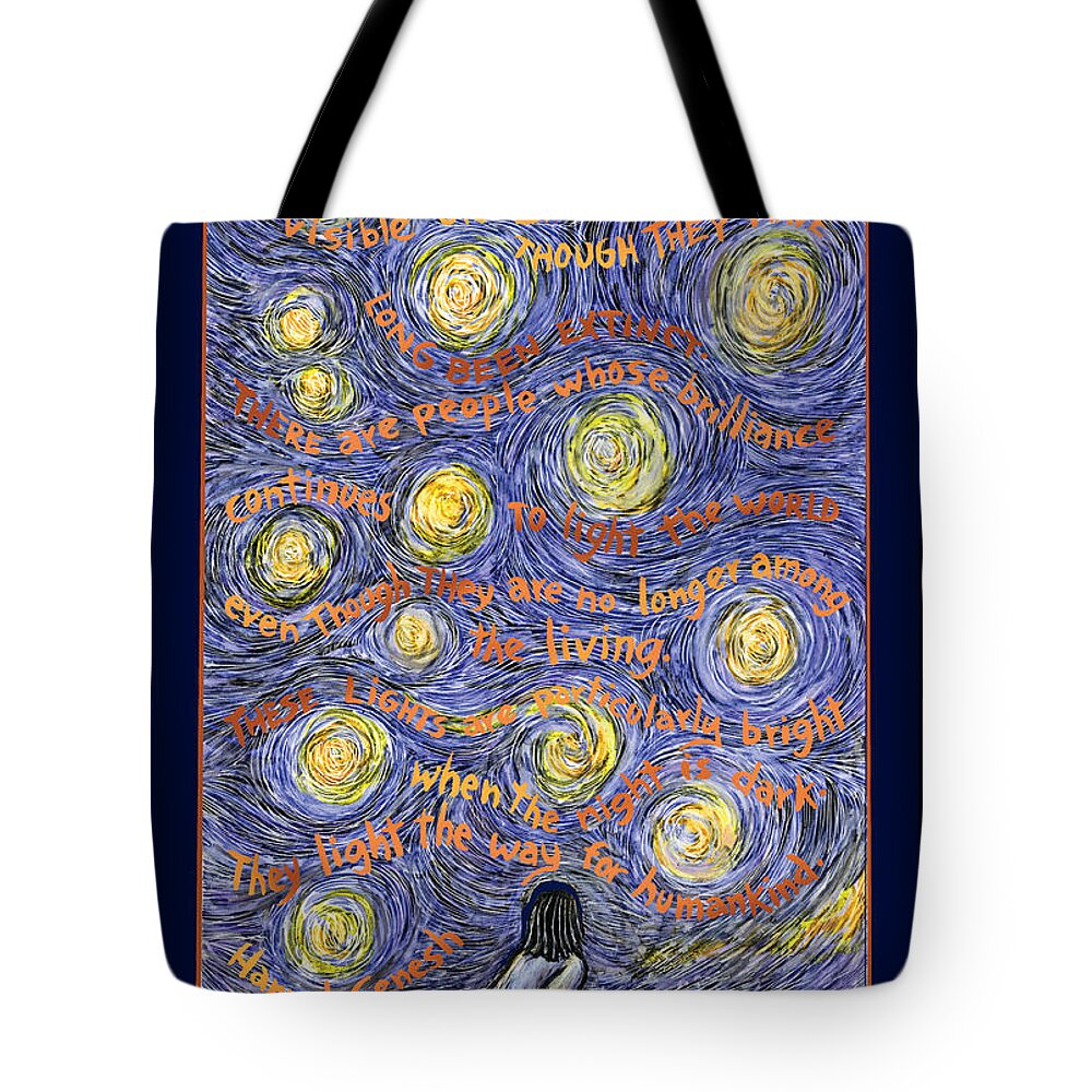 Hannah Sanesh Tote Bag featuring the mixed media There Are Stars by Ricardo Levins Morales