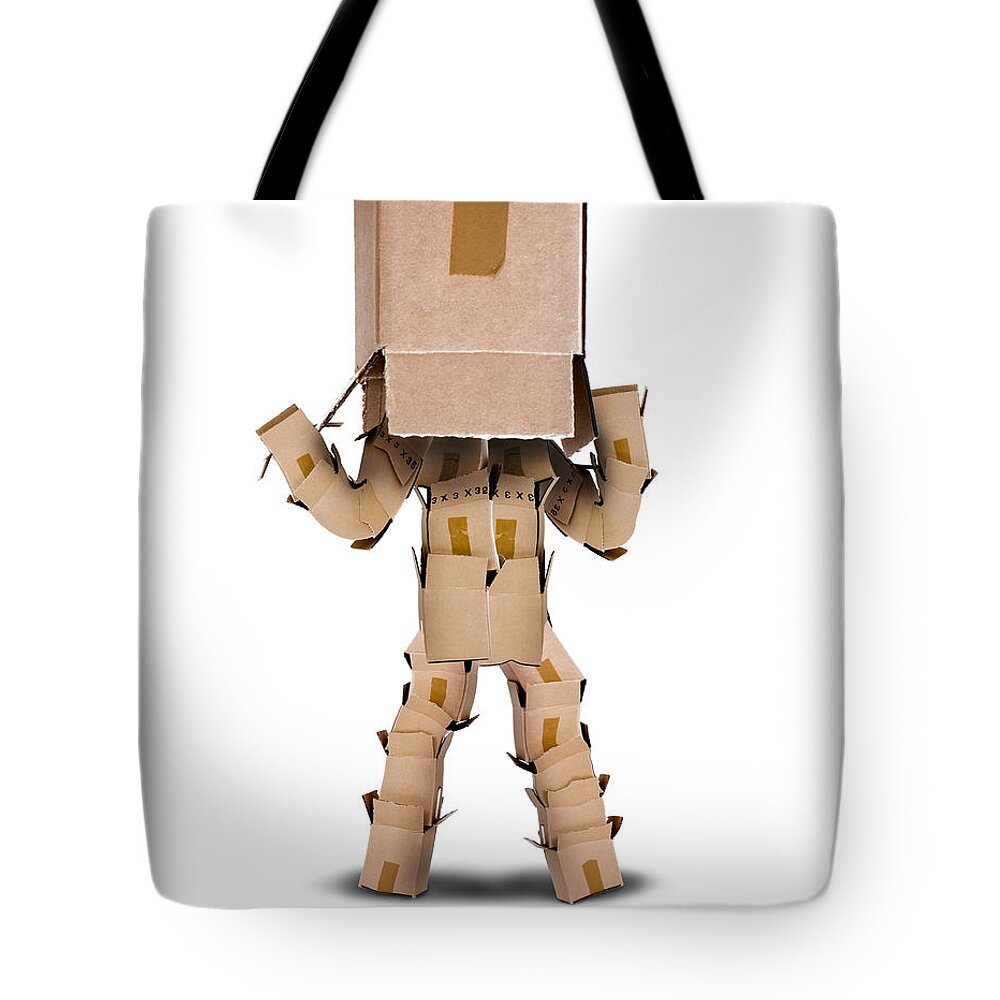 Thinking Tote Bag featuring the photograph Think outside the box concept by Simon Bratt