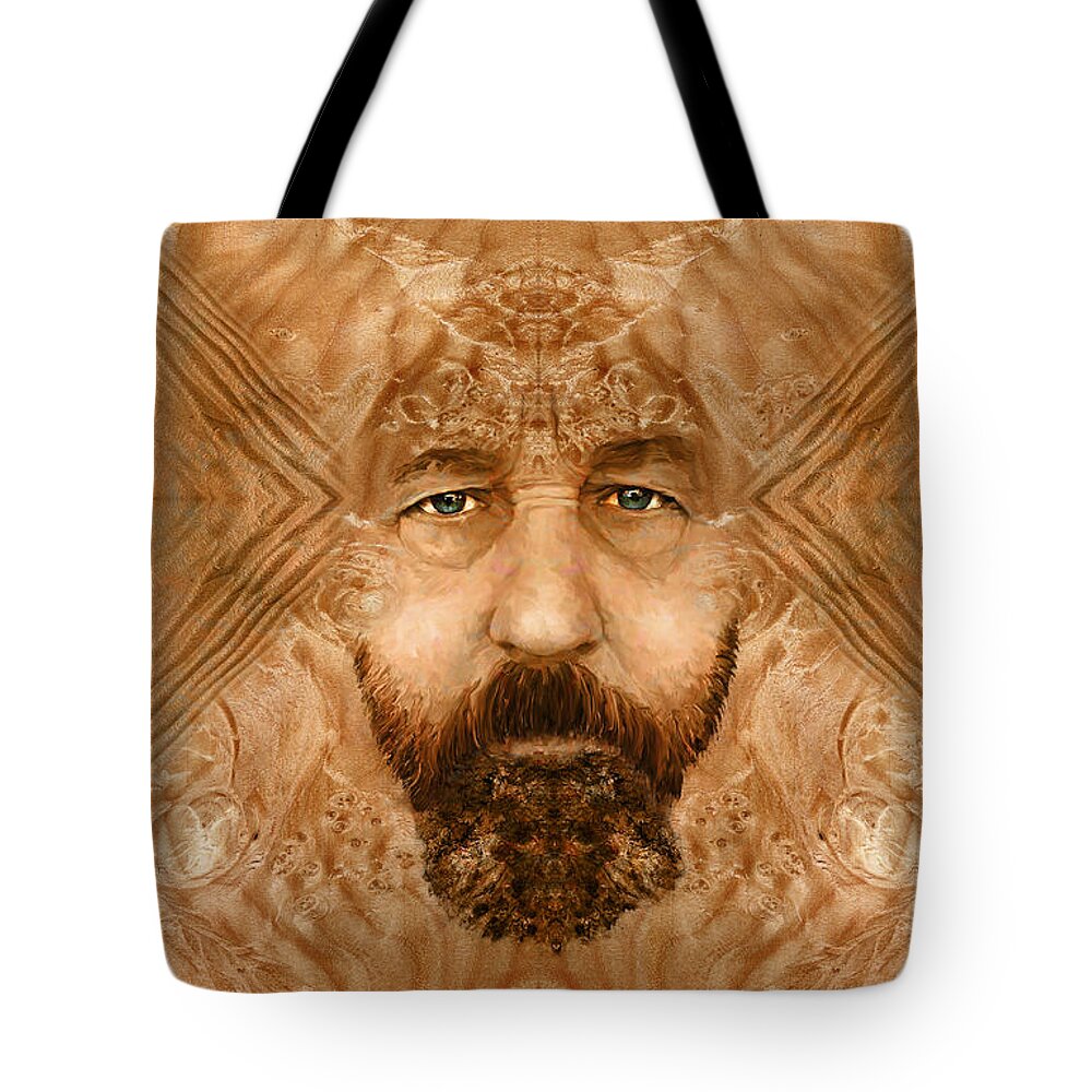 Wood Tote Bag featuring the digital art Thinking in Wood by Rick Mosher