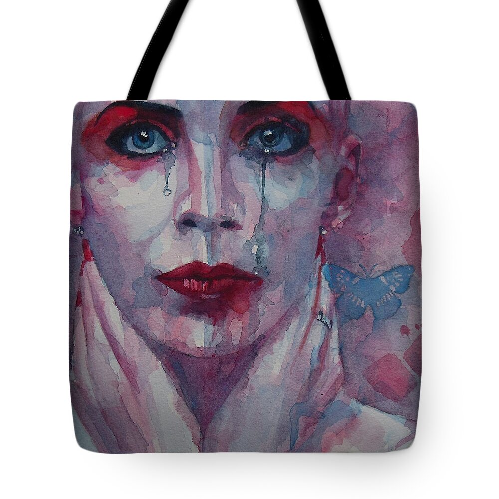 Annie Lennox Tote Bag featuring the painting This is the Fear This is the Dread These are the contents of my Head by Paul Lovering