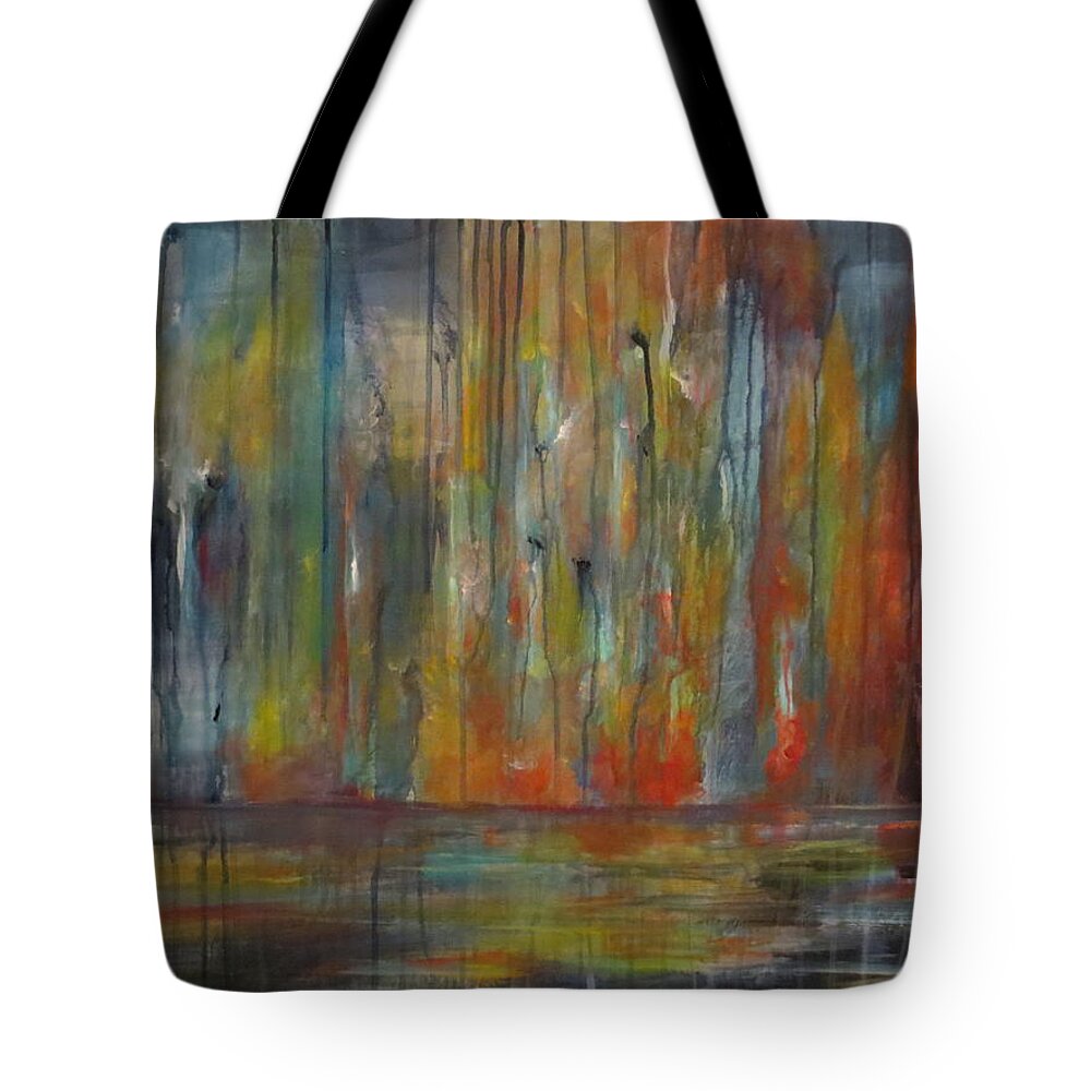 Landscape Tote Bag featuring the painting This Too Shall Pass by Soraya Silvestri