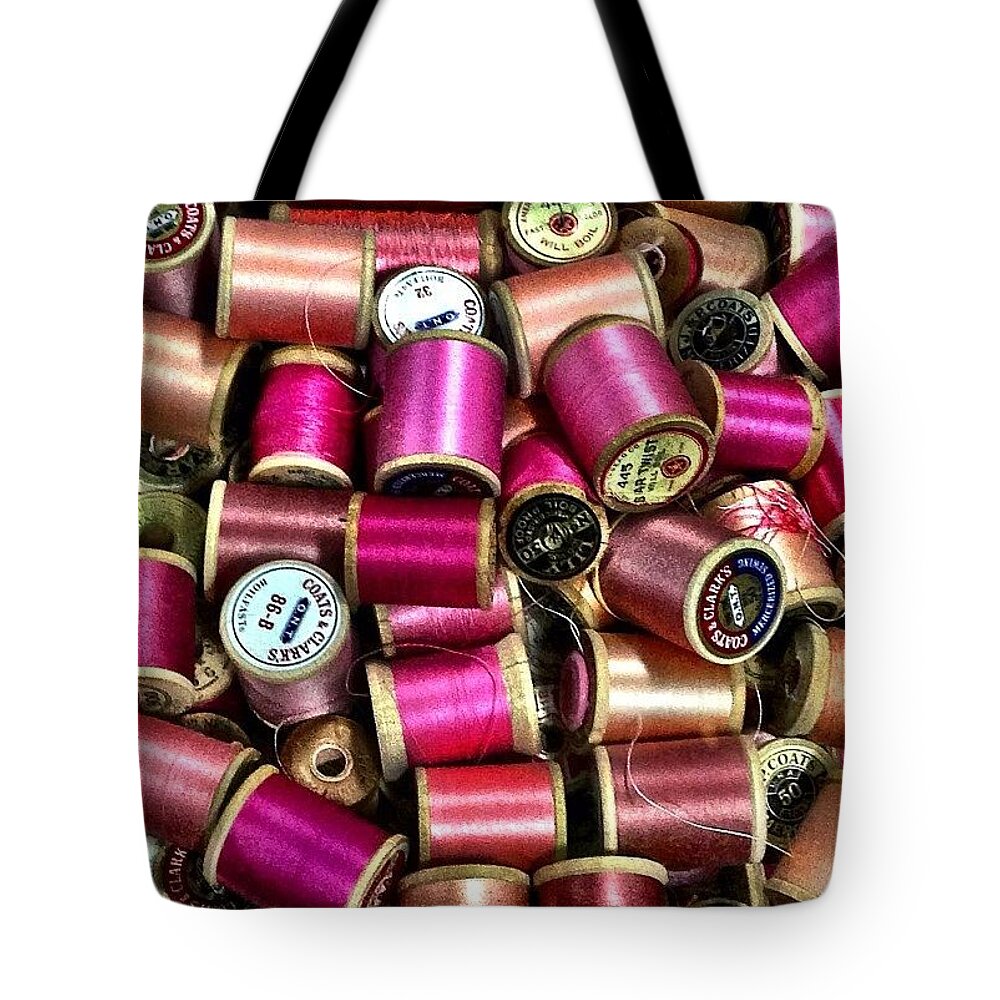 Pinkisobscene Tote Bag featuring the photograph Threads by Julie Gebhardt