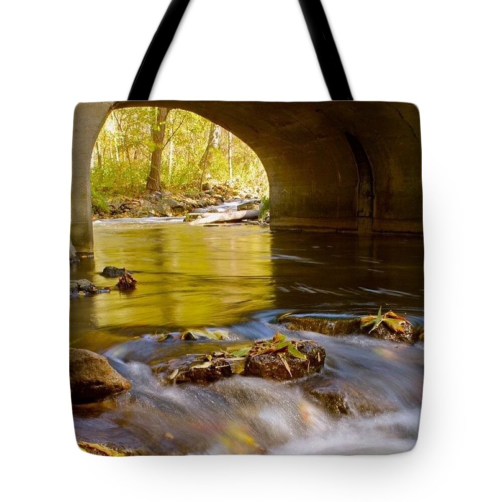 Water Tote Bag featuring the photograph Through The Tunnel  by Justin Connor