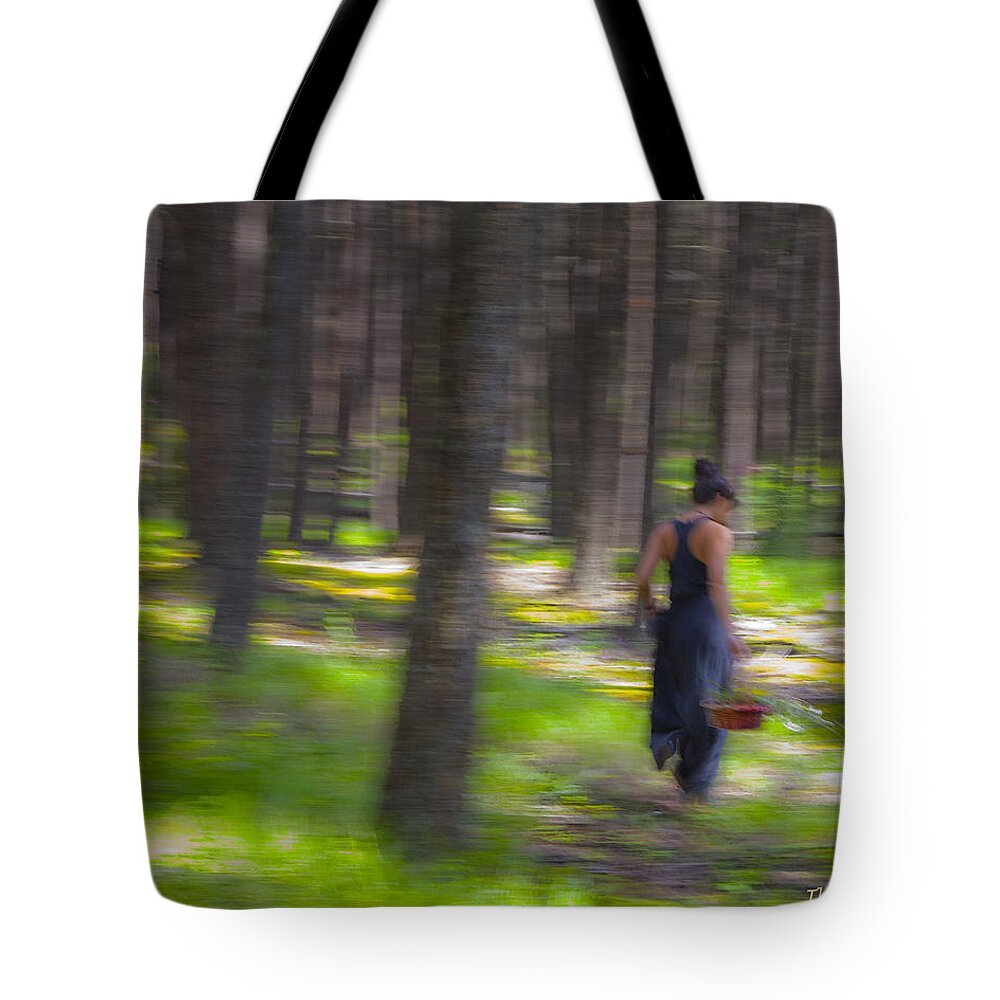 Impressionist Tote Bag featuring the photograph Through The Woods 2 by Theresa Tahara
