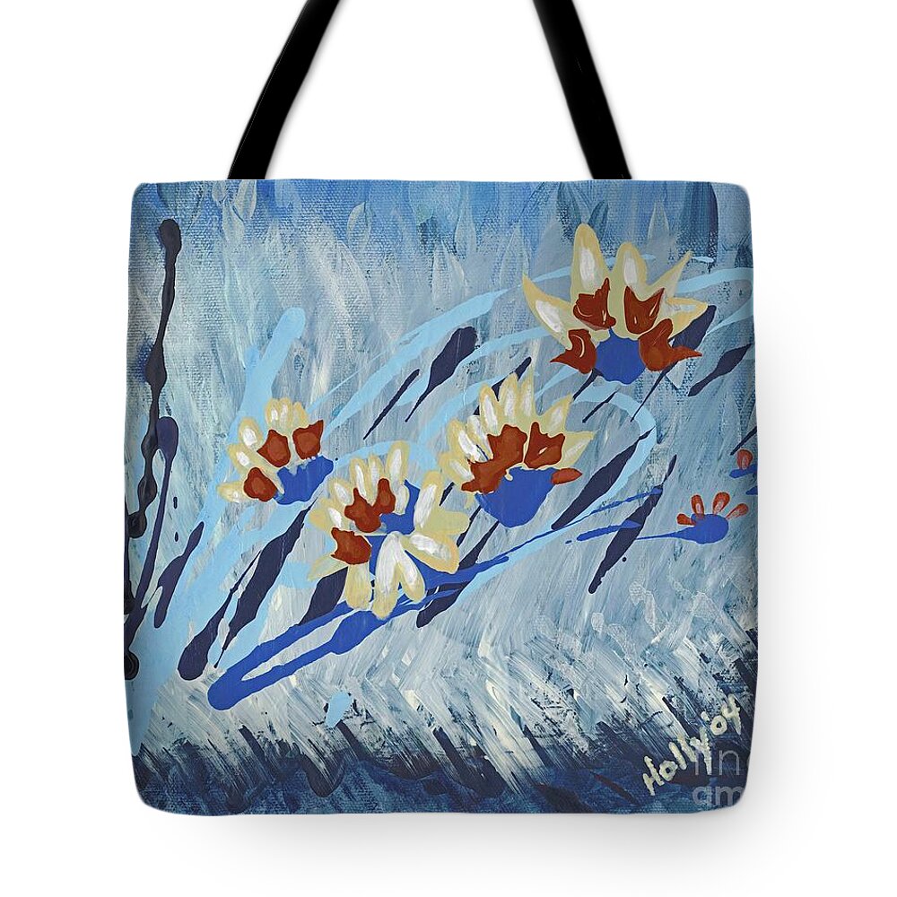 Flowers Tote Bag featuring the painting Thunderflowers by Holly Carmichael