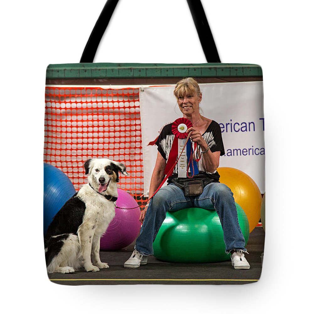  Tote Bag featuring the photograph Thyra Powers and Dixie by Fred Stearns