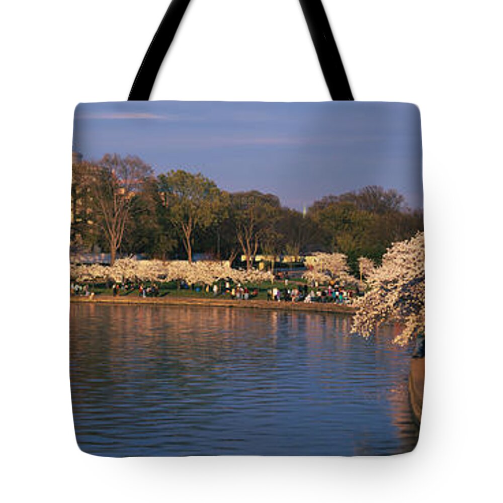 Photography Tote Bag featuring the photograph Tidal Basin Washington Dc by Panoramic Images