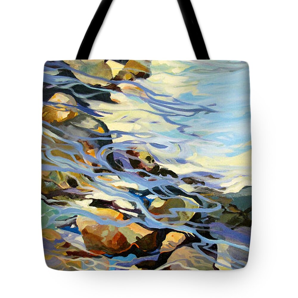 Water Tote Bag featuring the painting Tidepool 3 by Rae Andrews