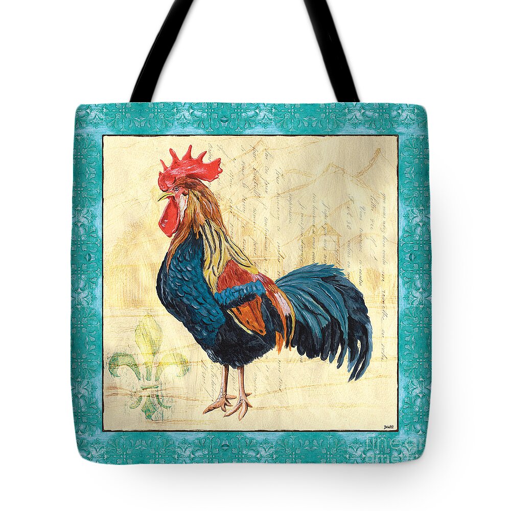 Roosters Tote Bag featuring the painting Tiffany Rooster 2 by Debbie DeWitt