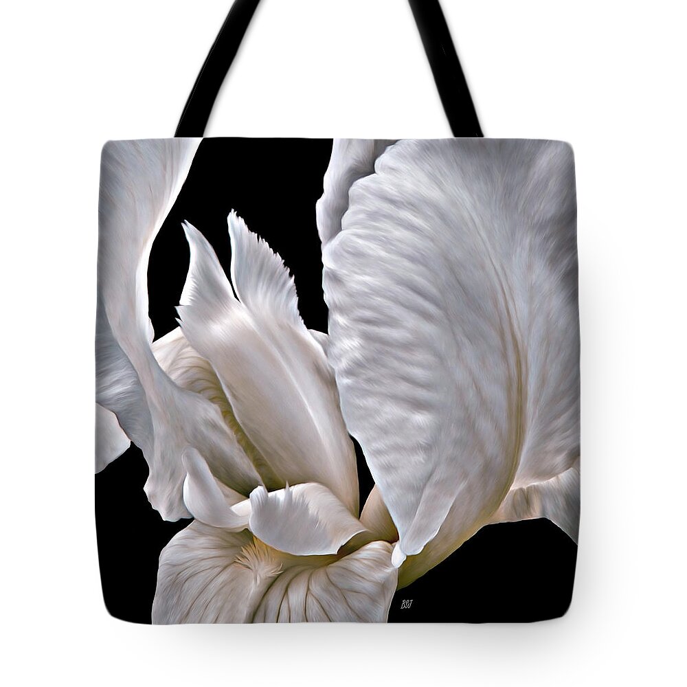 Tiger Striped Iris Heart Tote Bag featuring the photograph Tiger Striped Iris Heart by Barbara St Jean
