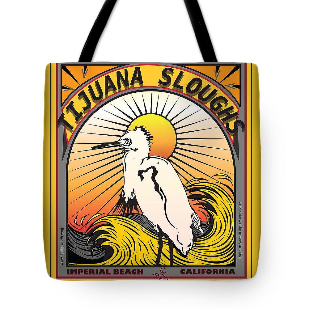 Surfing Tote Bag featuring the digital art Surfing Tijuana Sloughs Imperial Beach California by Larry Butterworth