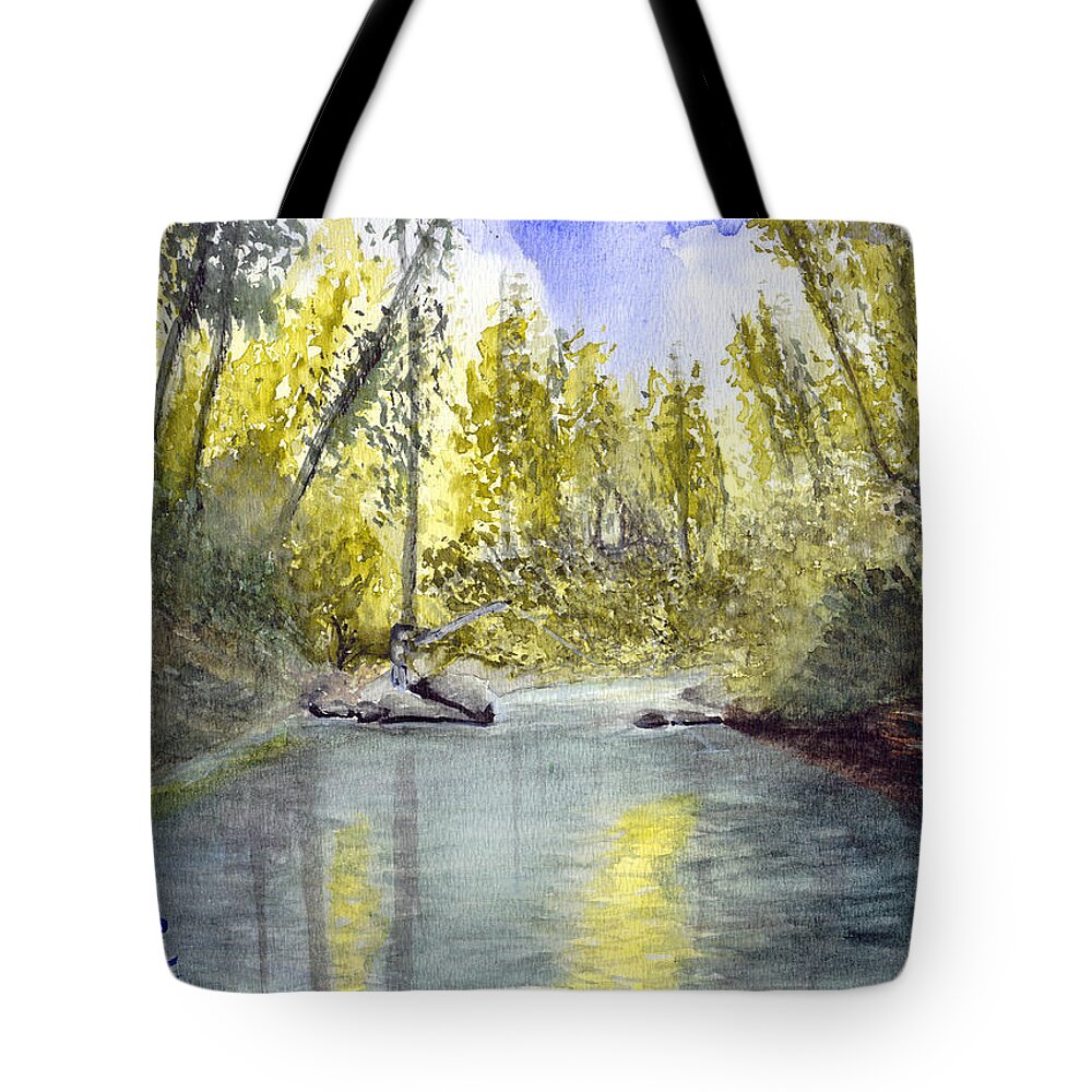 Wilson River Tote Bag featuring the painting Tillamook Fishing by Chriss Pagani