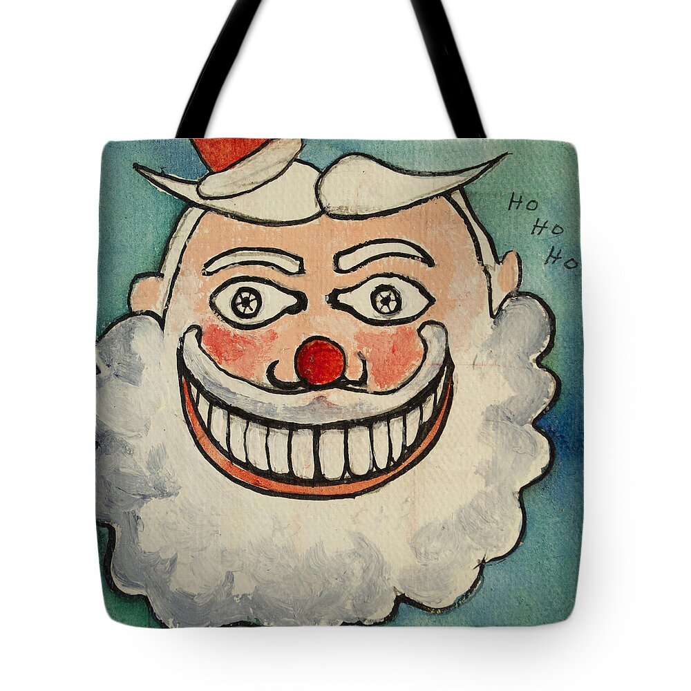 Santa Tillie Tote Bag featuring the painting Tillie as the Jolly Santa by Patricia Arroyo