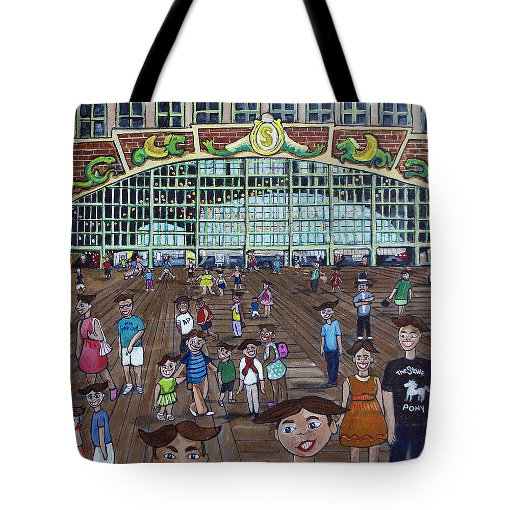 Asbury Park Tote Bag featuring the painting Tillie is Everyone by Patricia Arroyo