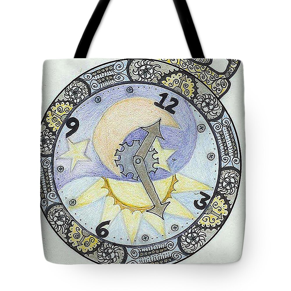 Steampunk Tote Bag featuring the mixed media Time is on our side by Ruth Dailey