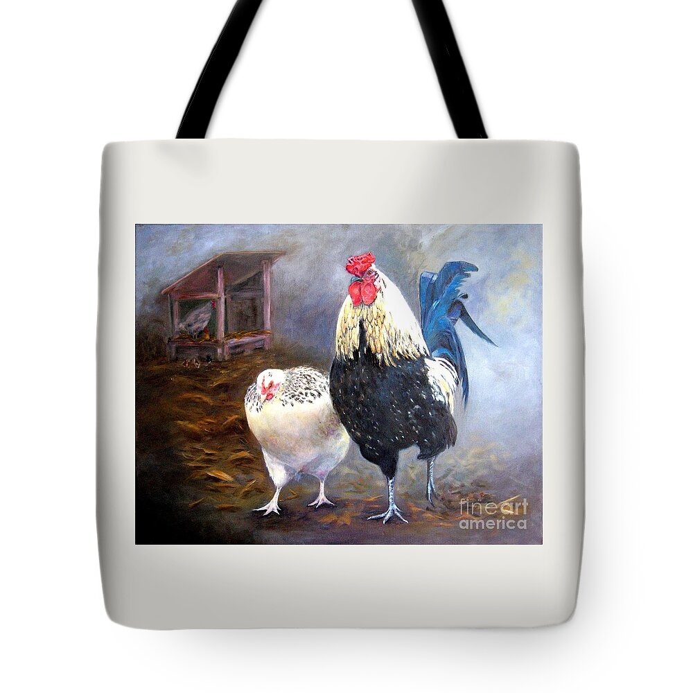 Farm Tote Bag featuring the painting Time to Recoop by Wendy Ray