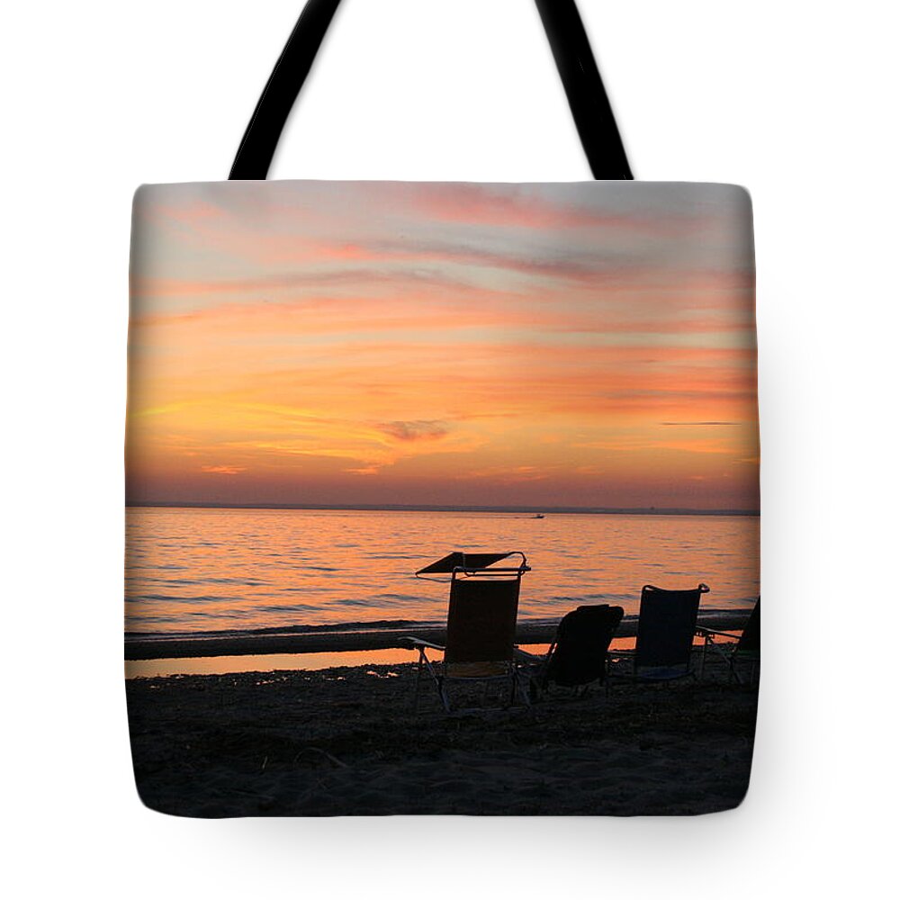 Sunset Tote Bag featuring the photograph Time to Reflect by Karen Silvestri