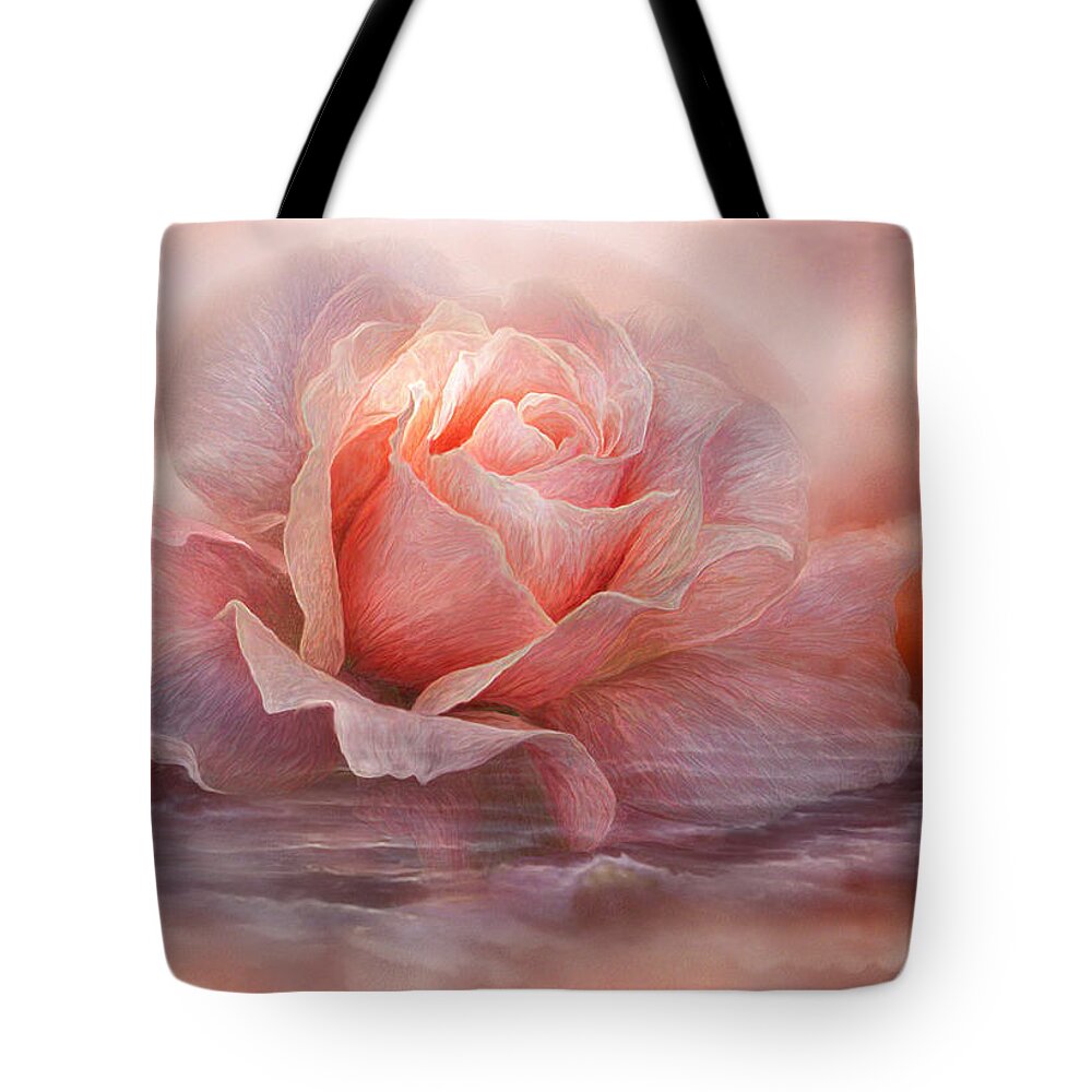Rose Tote Bag featuring the mixed media Time To Say Goodbye Rose by Carol Cavalaris