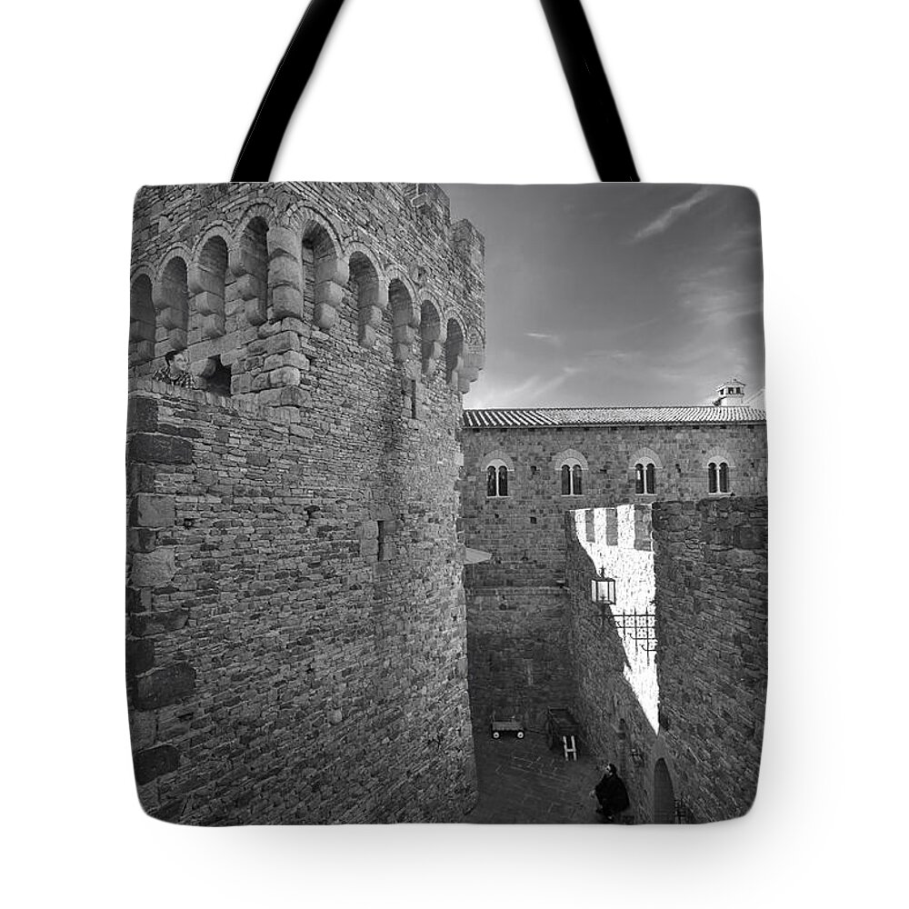 Castello Di Amorosa Tote Bag featuring the photograph Time Will Reveal by Laurie Search