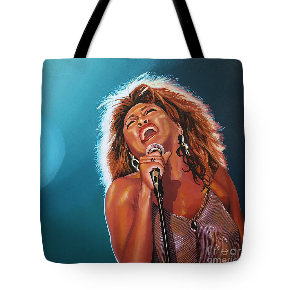 Tina Turner Tote Bag featuring the painting Tina Turner 3 by Paul Meijering