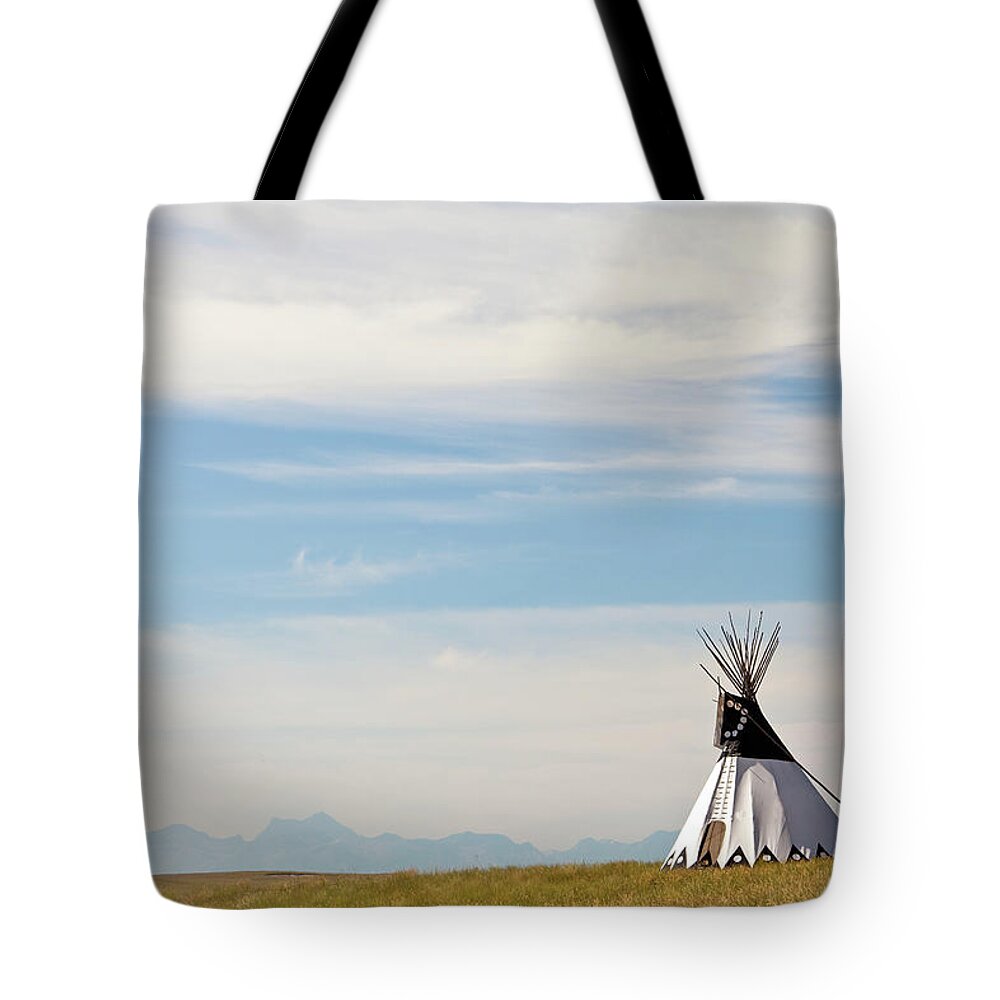 Scenics Tote Bag featuring the photograph Tipi On The Great Plains by Imaginegolf