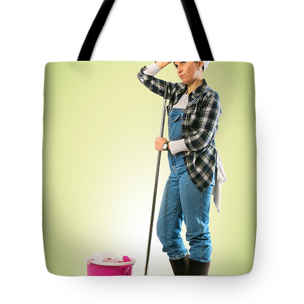 Adult Tote Bag featuring the photograph Tired Charwoman by Carlos Caetano