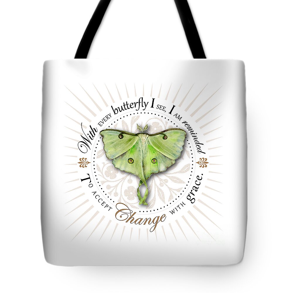 Luna Tote Bag featuring the painting To accept change with grace by Amy Kirkpatrick