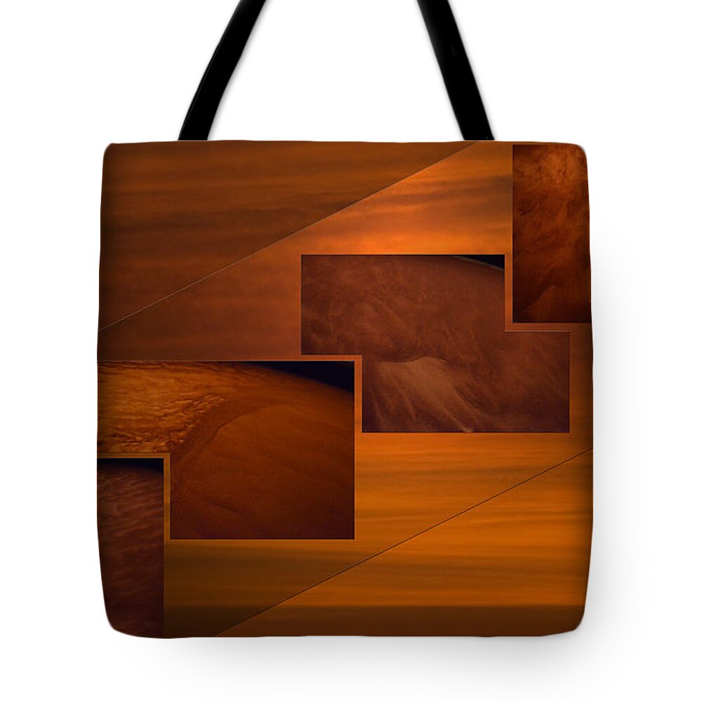 Toffee Tote Bag featuring the photograph Toffee Abstract Sand Storm Step Collage by Thomas Woolworth